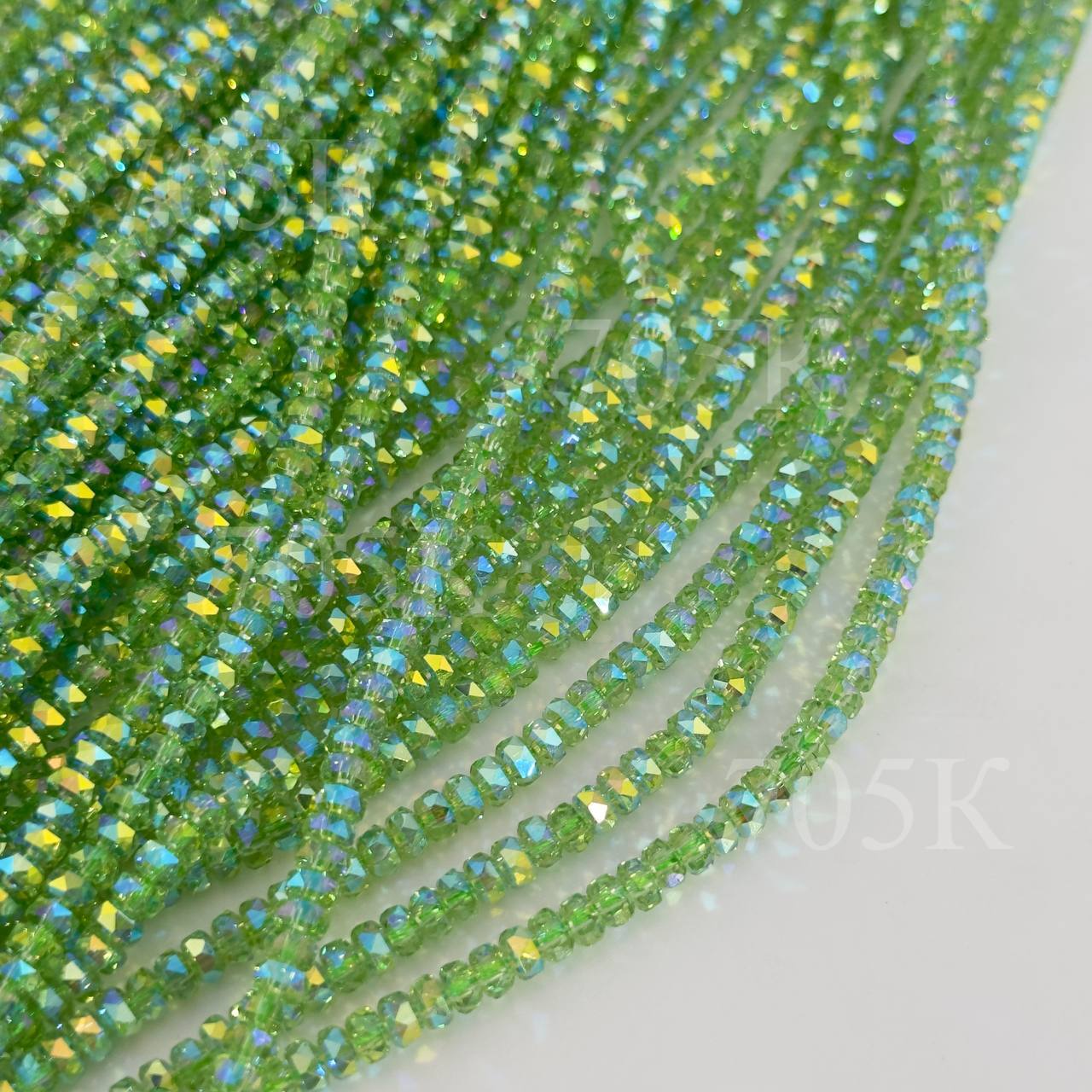 Стекло Шайба гран 4 на 2.5мм зелёнАБ